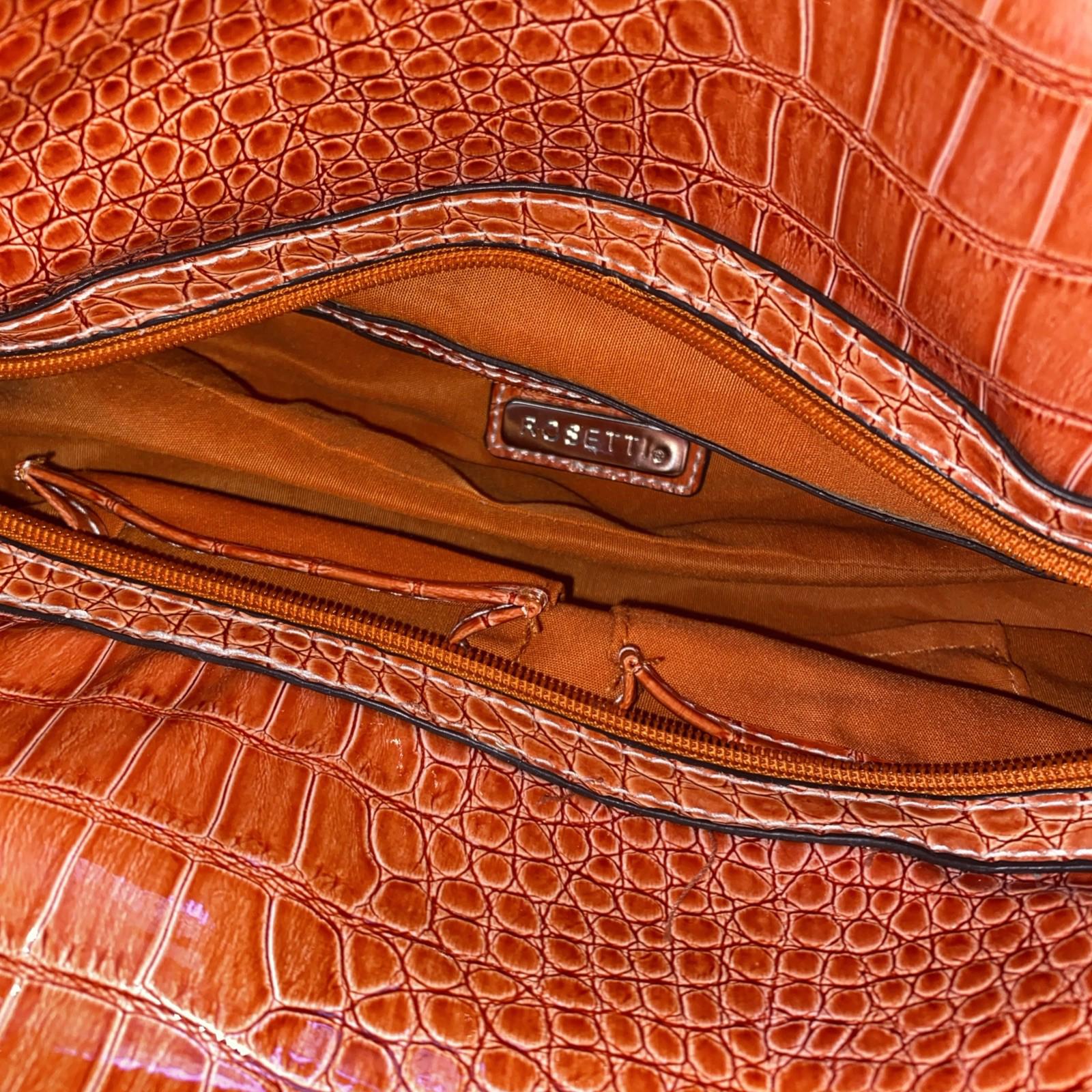 Rossetti Orange Faux Croc Skin Shoulder Bag