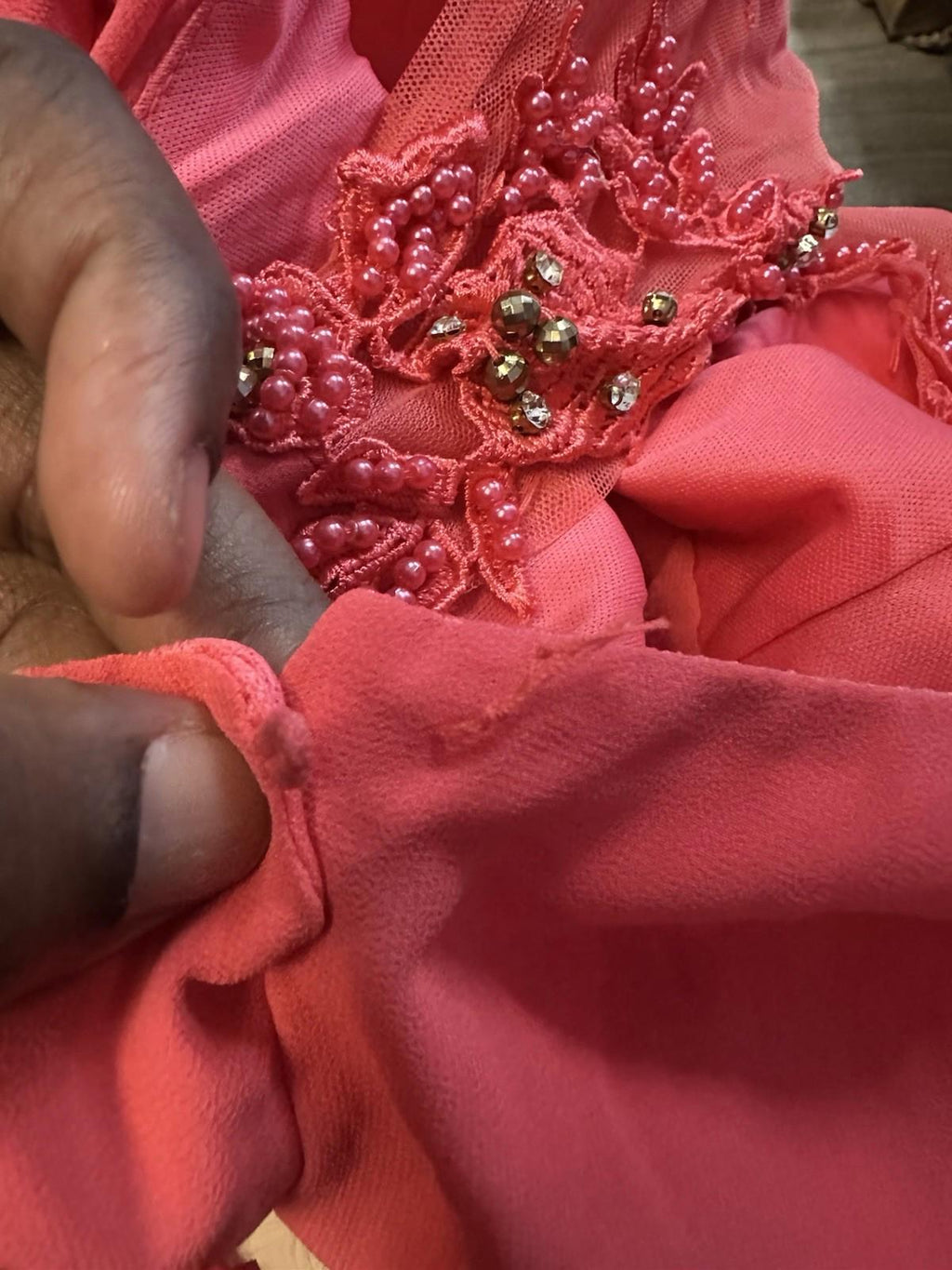 Neslay Maxi Beaded Pink Sleeveless Formal Dress Size Small