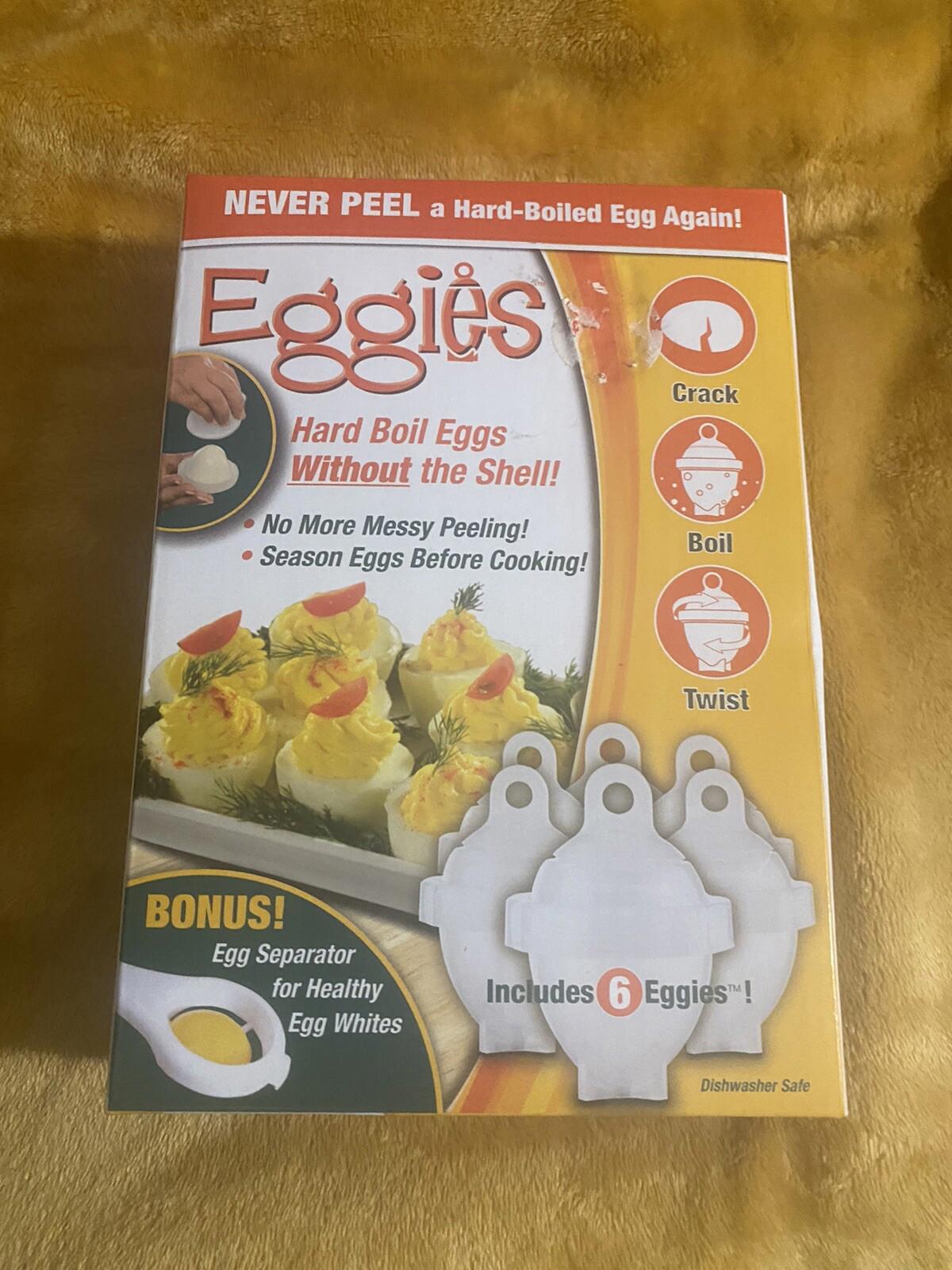 NEW Eggies Hard Boil Egg Cooker (6) with Bonus Egg White