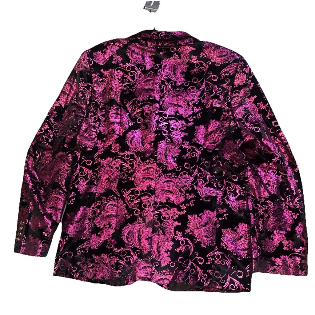 Mage Male Men Suit Jacket Size Medium Purple Pink Paisley