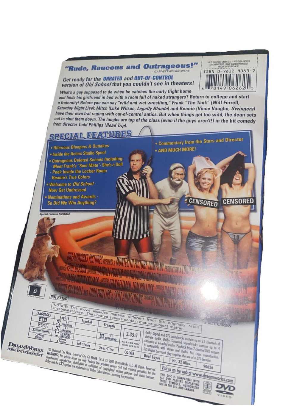 Old School (DVD, 2003, Widescreen Unrated Version)