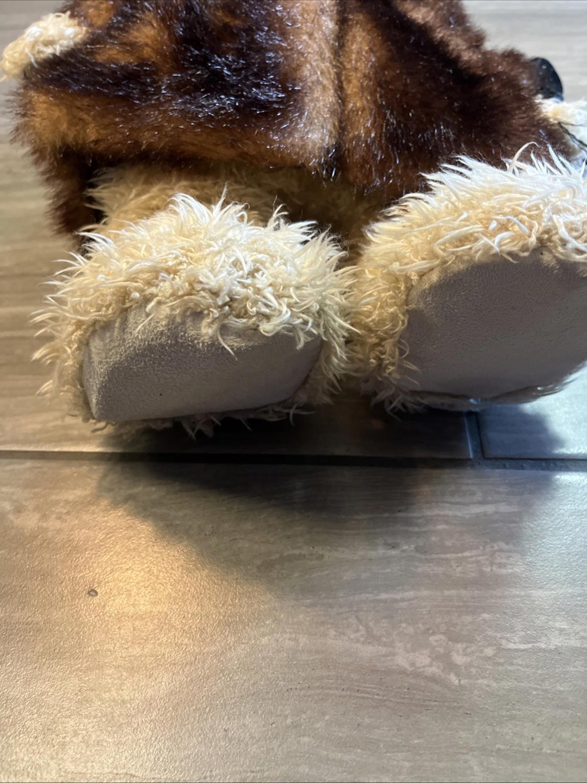 PLUSH 15" SHAGGY FANCY BEAR WITH FUR COAT HAT CHERISH PURSE