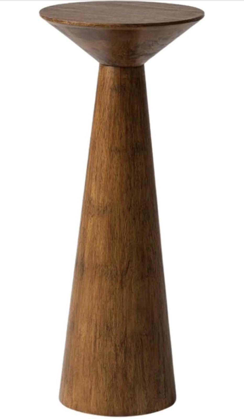 COZAYH Pedestal Tall Round Martini Table for Living Walnut