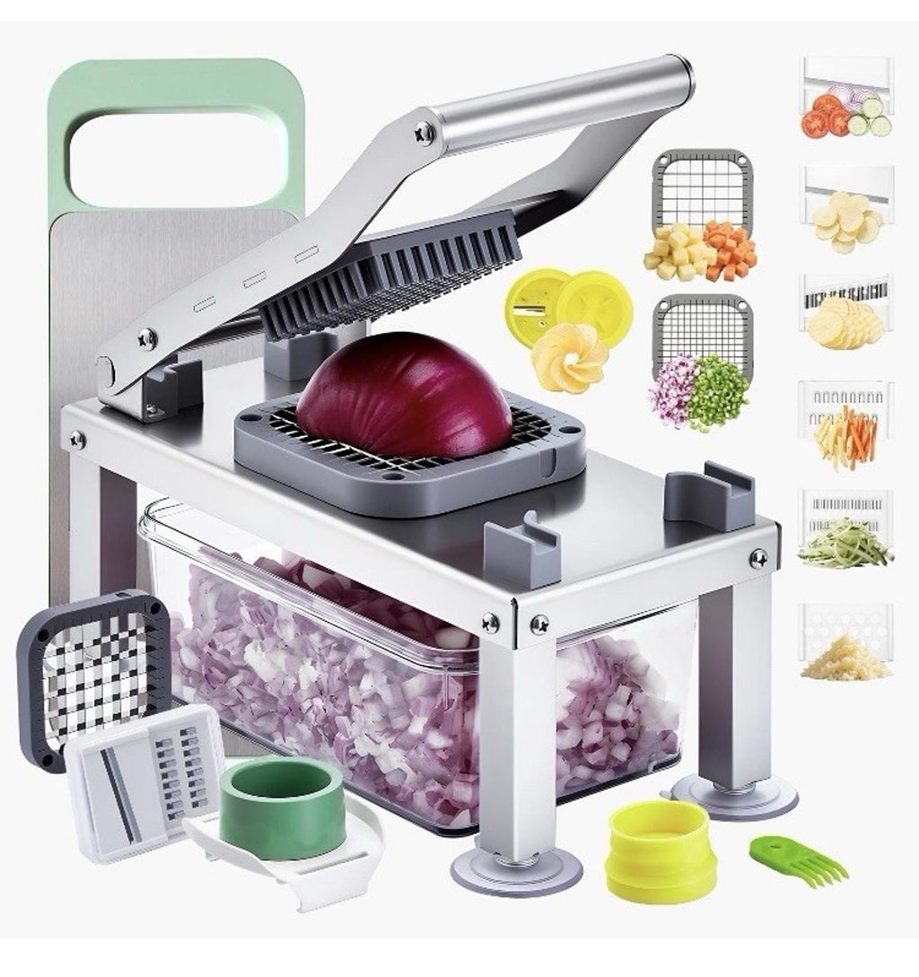 VEVOR 9-in-1 Fru Food Cutter Slicer 9 Blades Stainless Steel