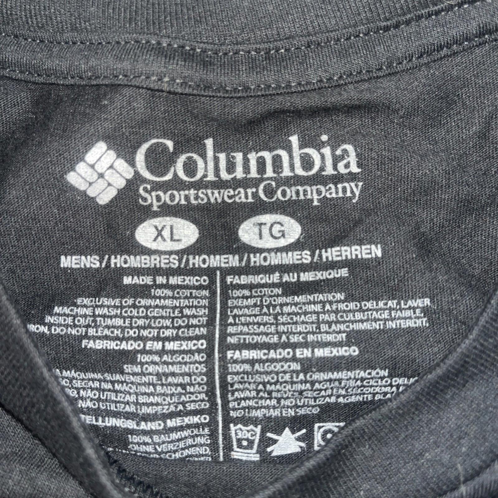 Columbia T-Shirt Black Short Sleeve Men’s Size XL