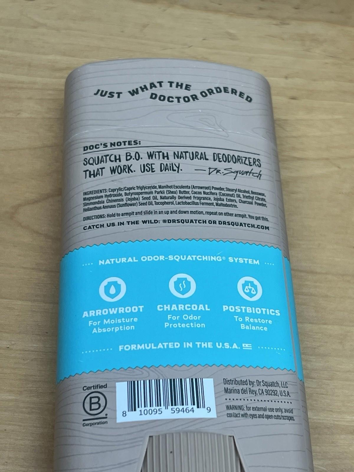 DR. Squatch Coconut Castaway Men's Aluminum Free Deodorant