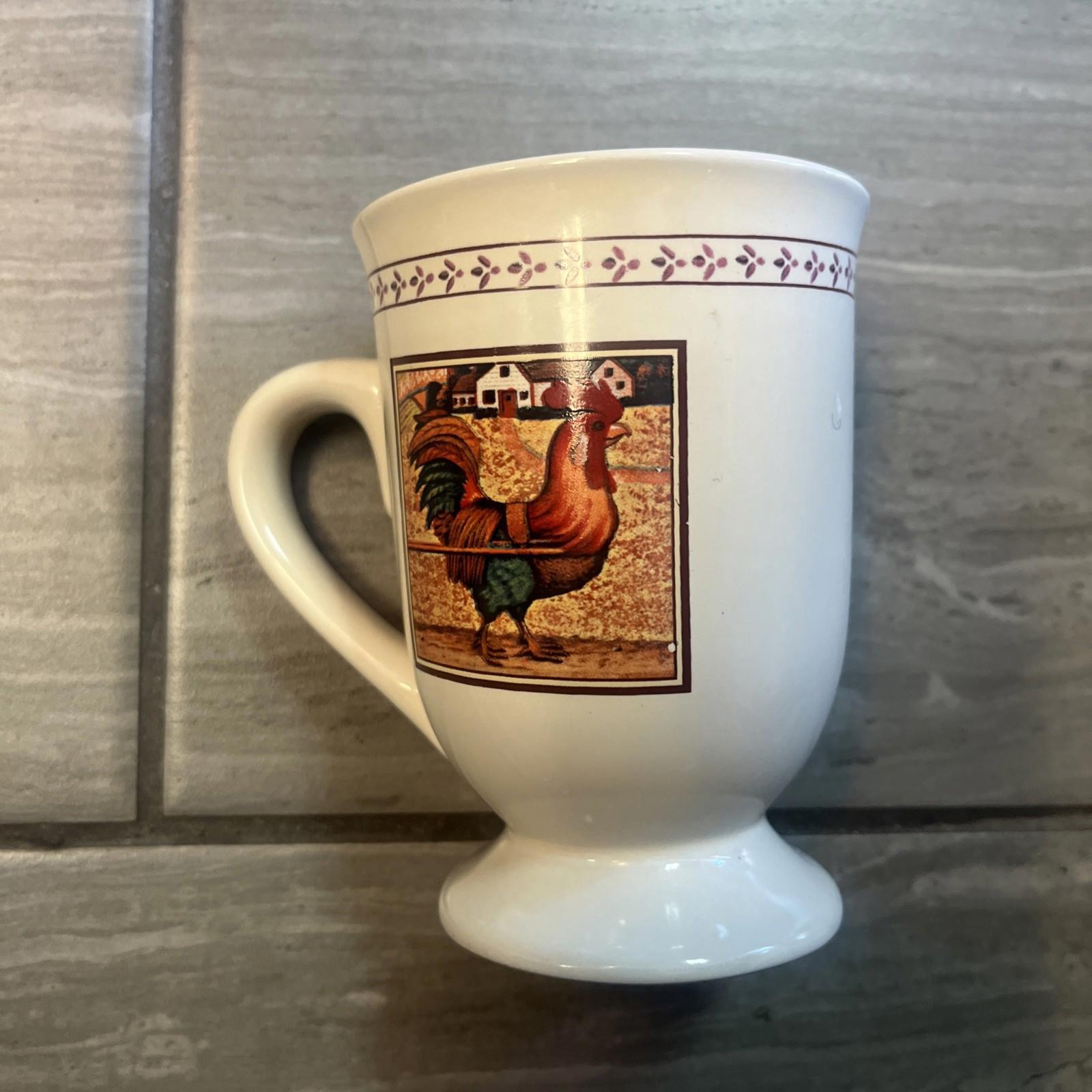 BI Inc. Pedestal Rooster Coffee Mug Cup Replacement Rustic