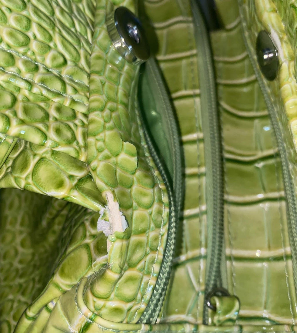 Crocodile-Embossed Y2K Small Beige Handbag Bow Rhinestones