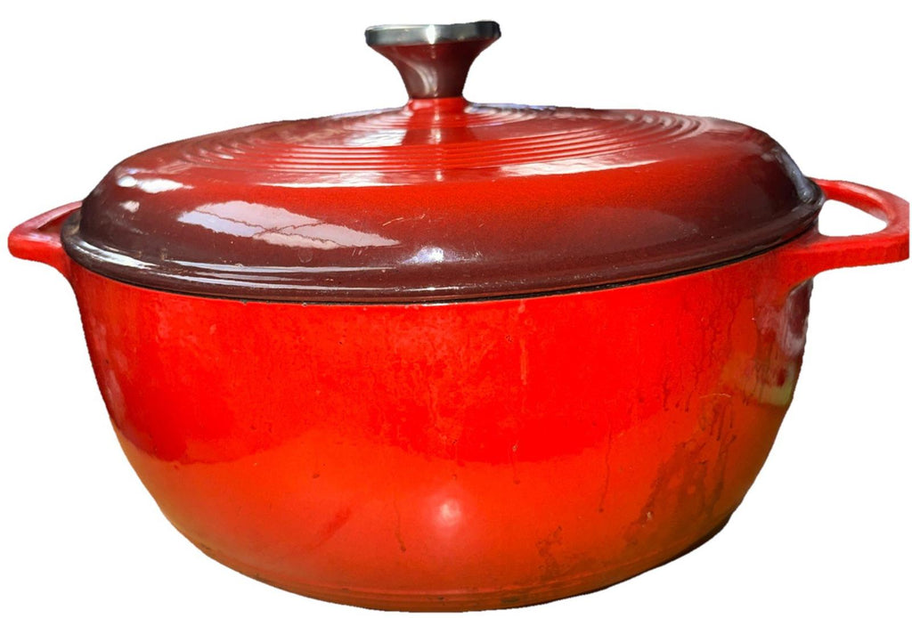 Lodge Cast Iron Porcelain Enameled 6 qt Dutch Oven Red