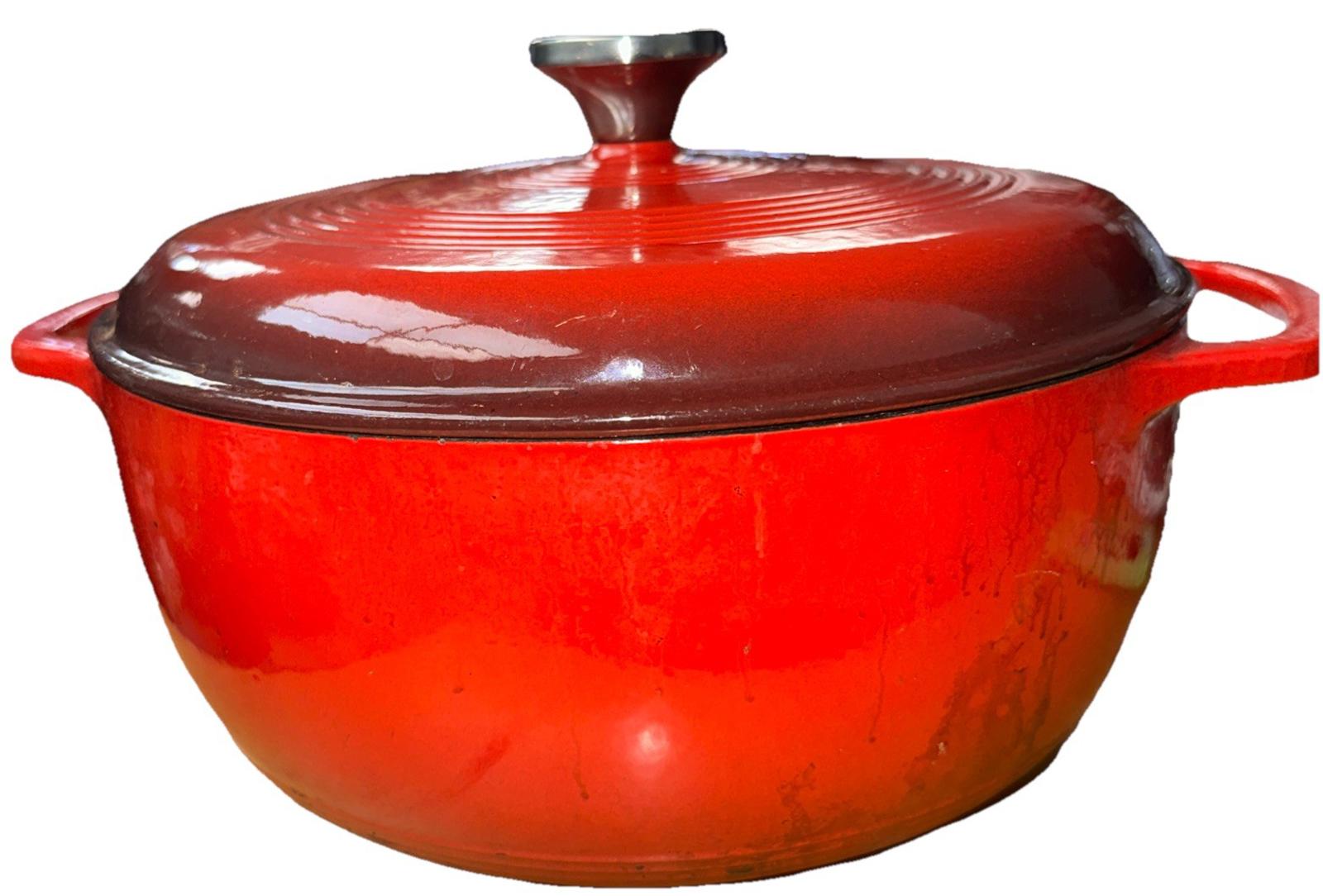 Lodge Cast Iron Porcelain Enameled 6 qt Dutch Oven Red