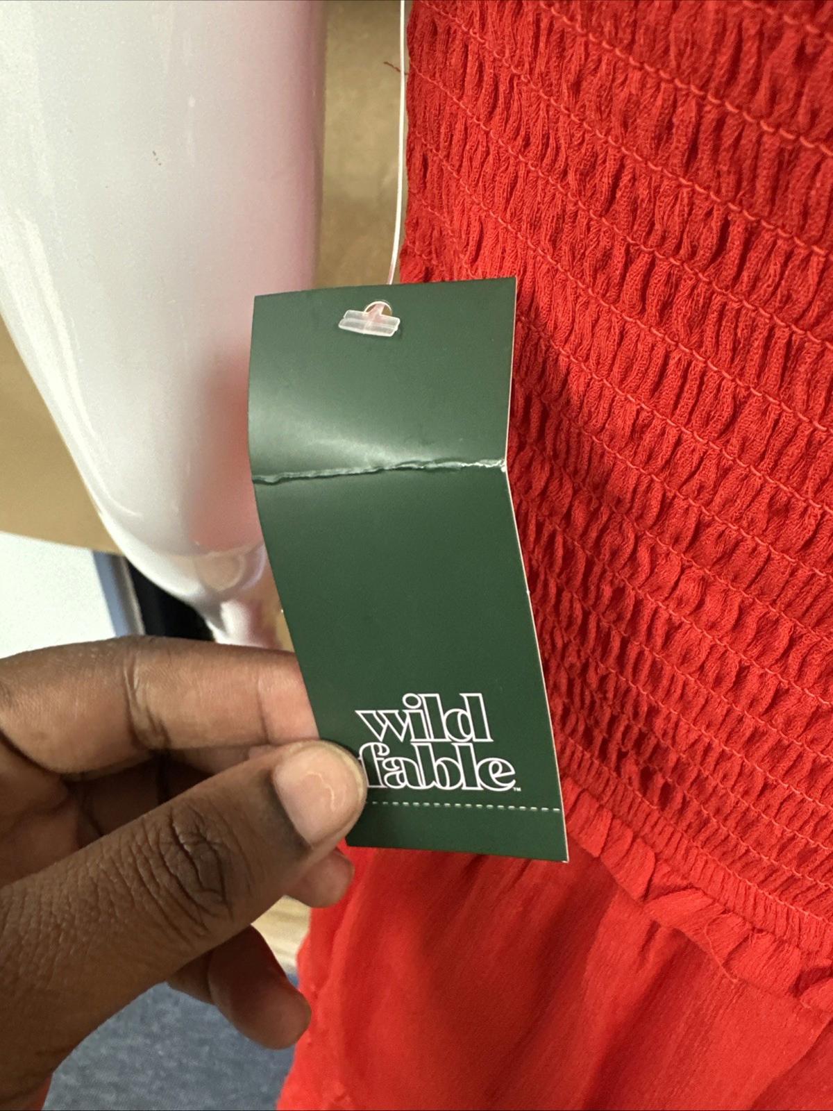 Wild Fable Red Tube Top Flare Dress Sundress Medium New