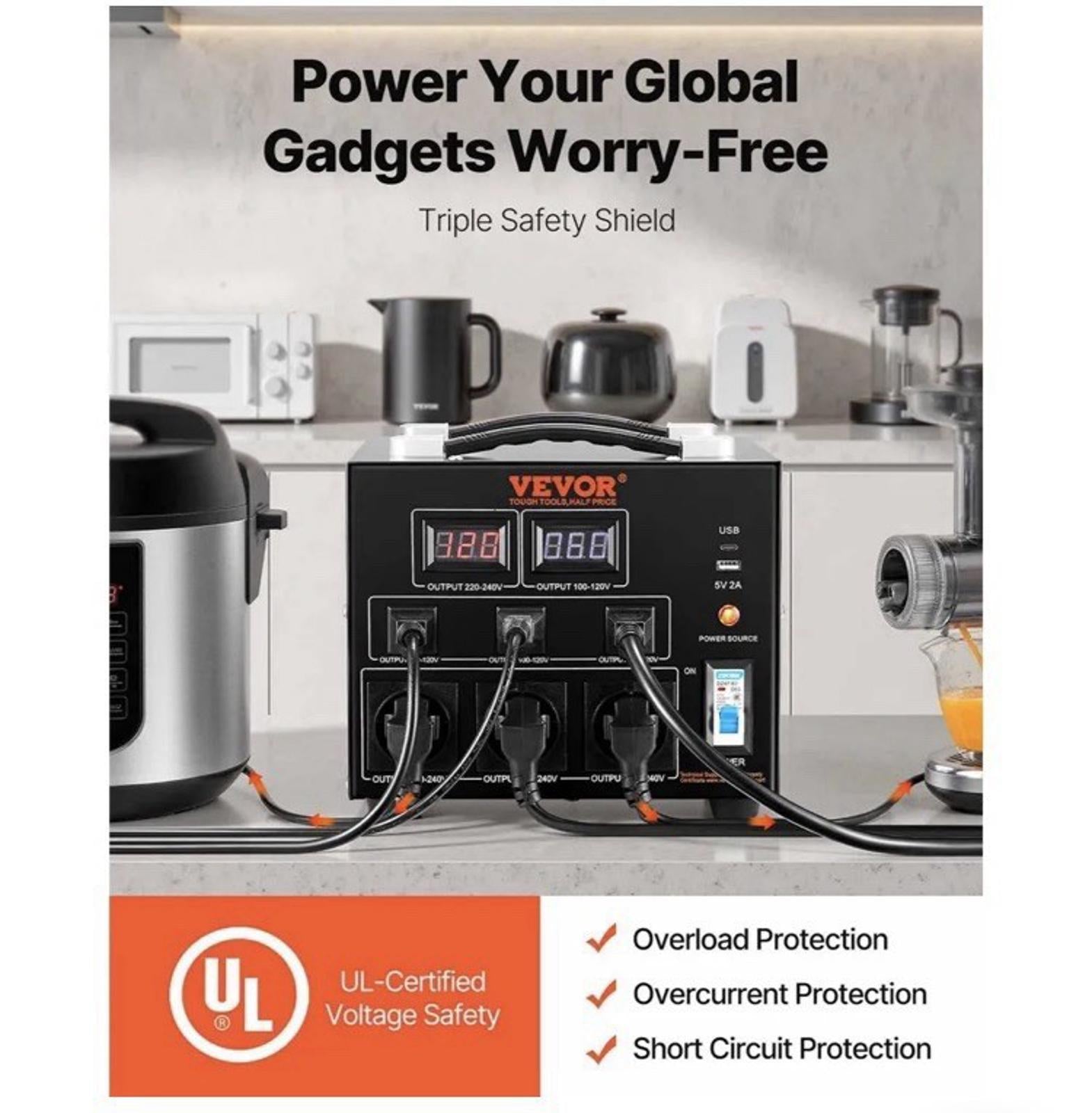 5000W Voltage Converter Up/Down 220V 110V 110V 220V VEVOR