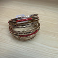 Tamina By Stella Gold Red 13 Piece Bangle Bracelet Set New