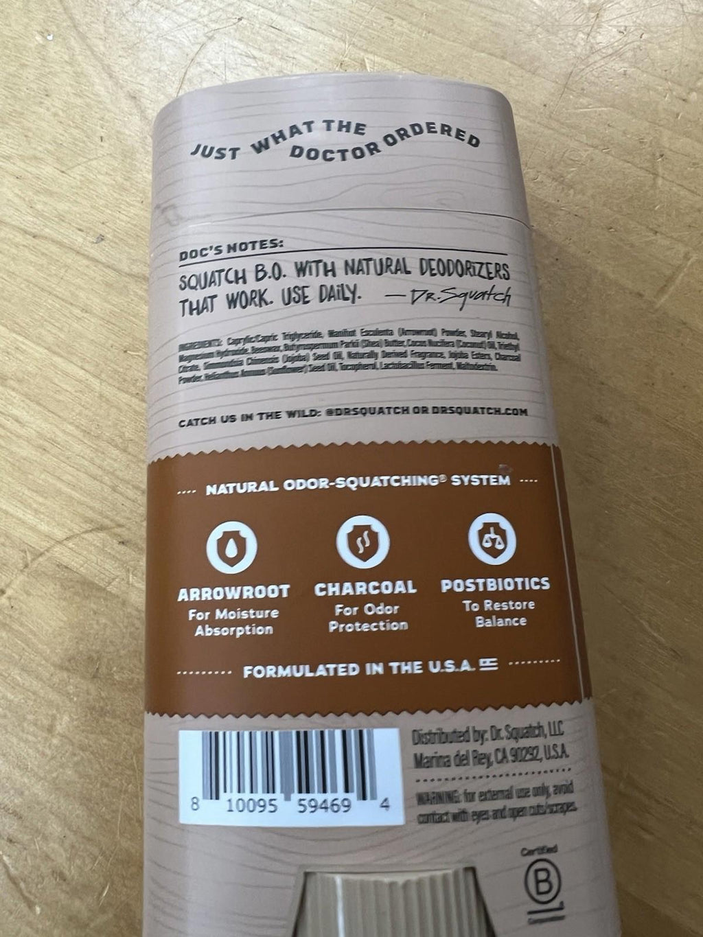 Dr. Squatch Wood Barrel Bourbon Deodorant 2.65 oz