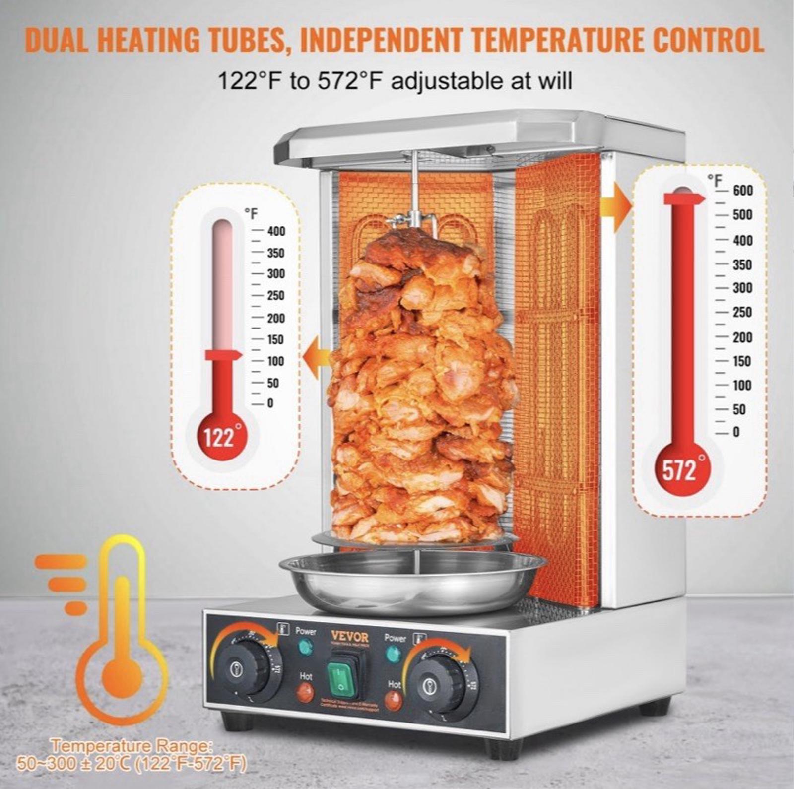 VEVOR Stainless Steel Shawarma Machine Vertical Rotisserie