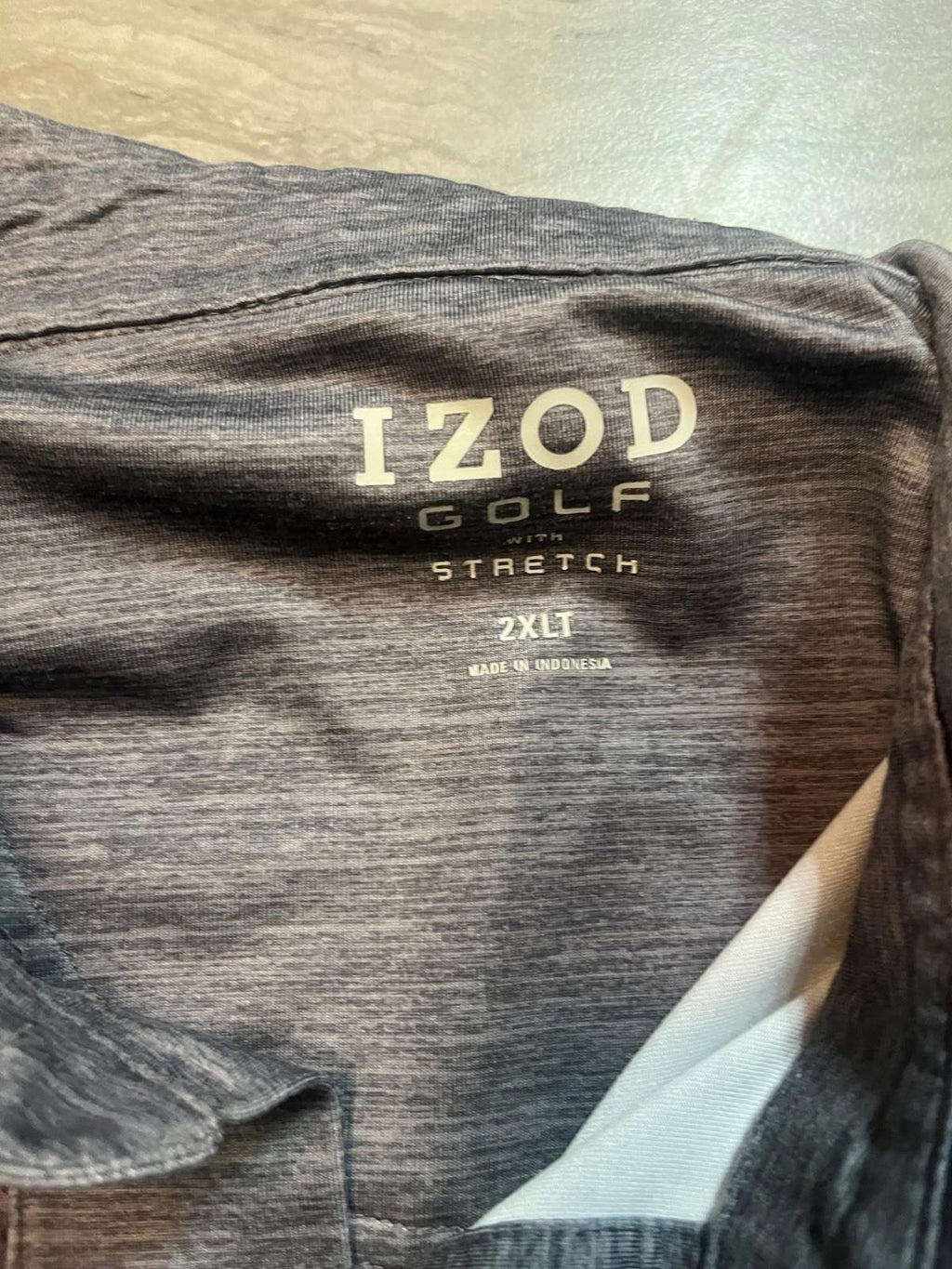 Izod Golf Stretch Burgundy Gray Short Sleeve 2XLT Polo