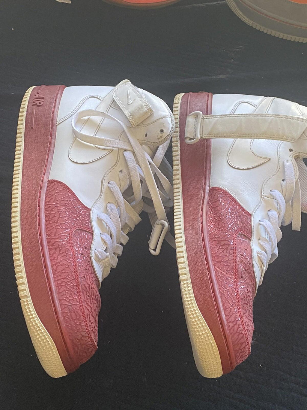 Nike Air Force 1 Mid '07 315123-113 Men White/Red Leather 13