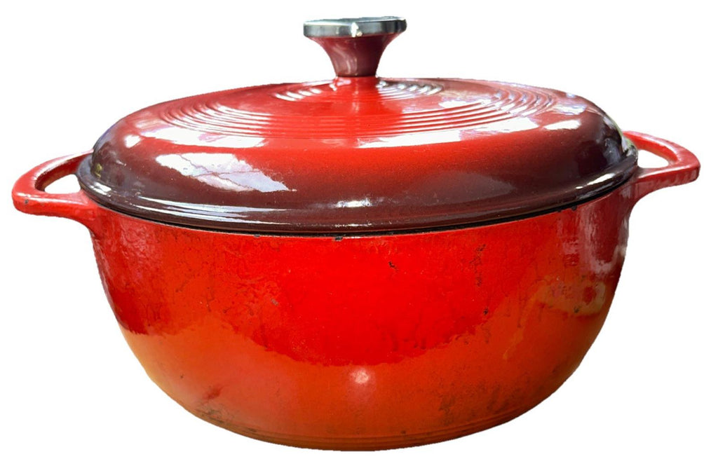 Lodge Cast Iron Porcelain Enameled 6 qt Dutch Oven Red