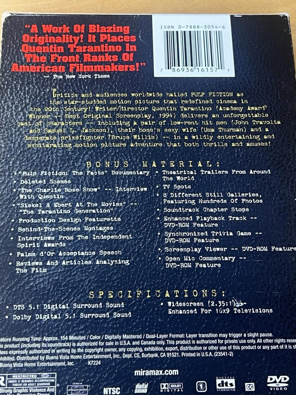Pulp Fiction (DVD, 2002, 2-Disc Set, Collectors Edition)
