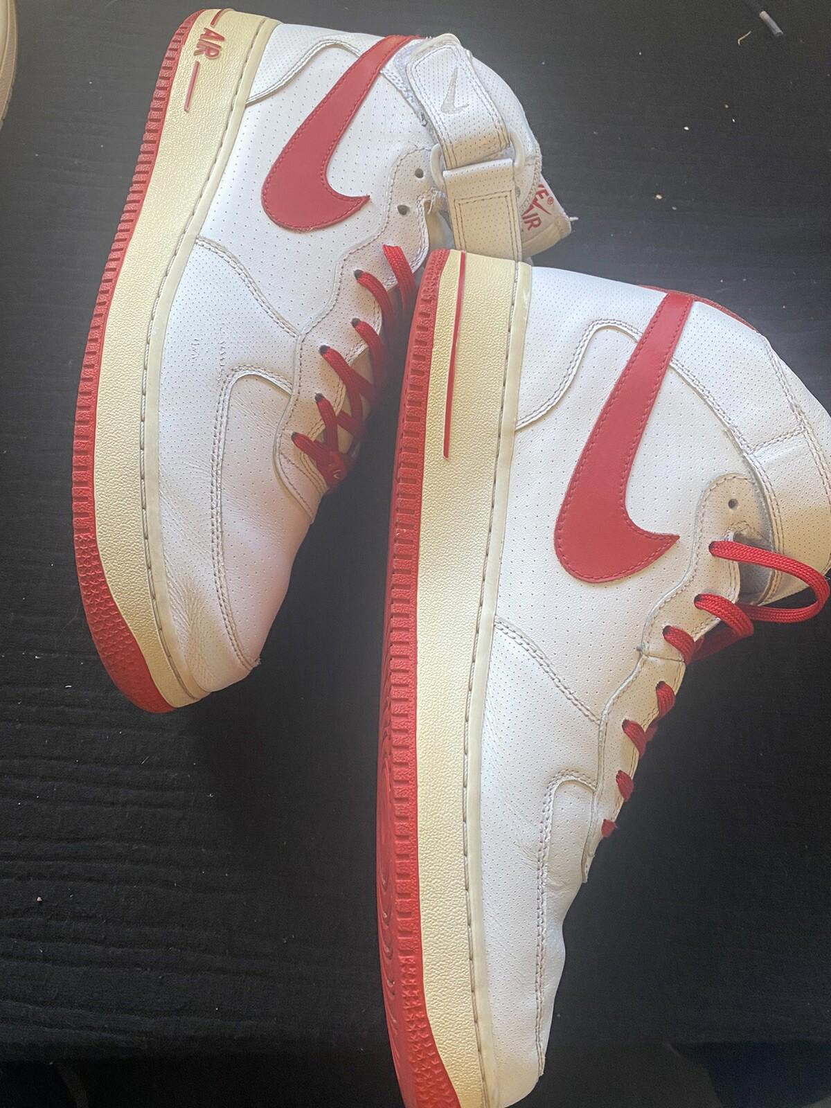 NIKE AIR FORCE 1 MID '07 Size 11 315123105 White/Red Jordan