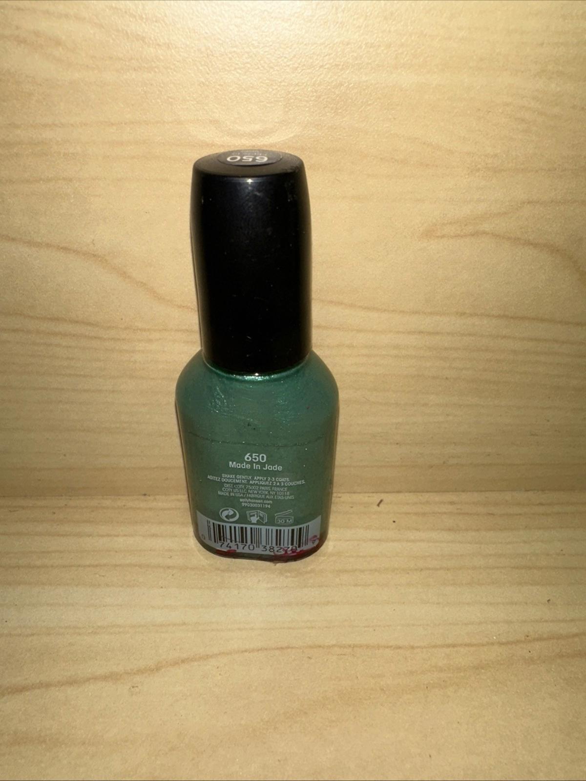 Nail Polish Sally Hansen Hard as Nails - 650 Made in Jade - NEW Green Metallic