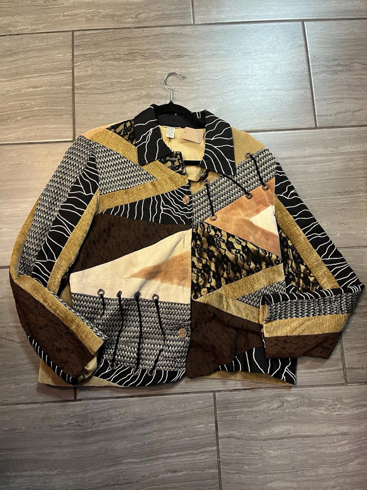 Sandy Starkman Patchwork Animal Print Jacket Size XL