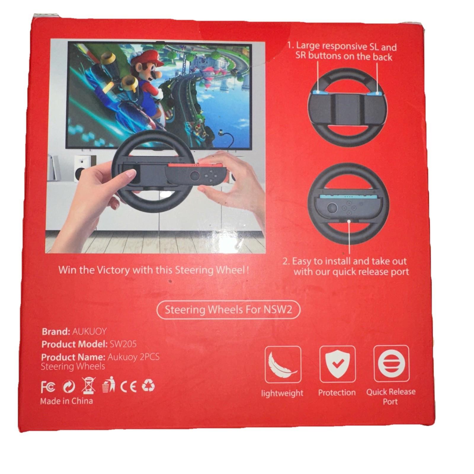 Nintendo Switch 2 Steering Wheel set of two wheels Aukuoy