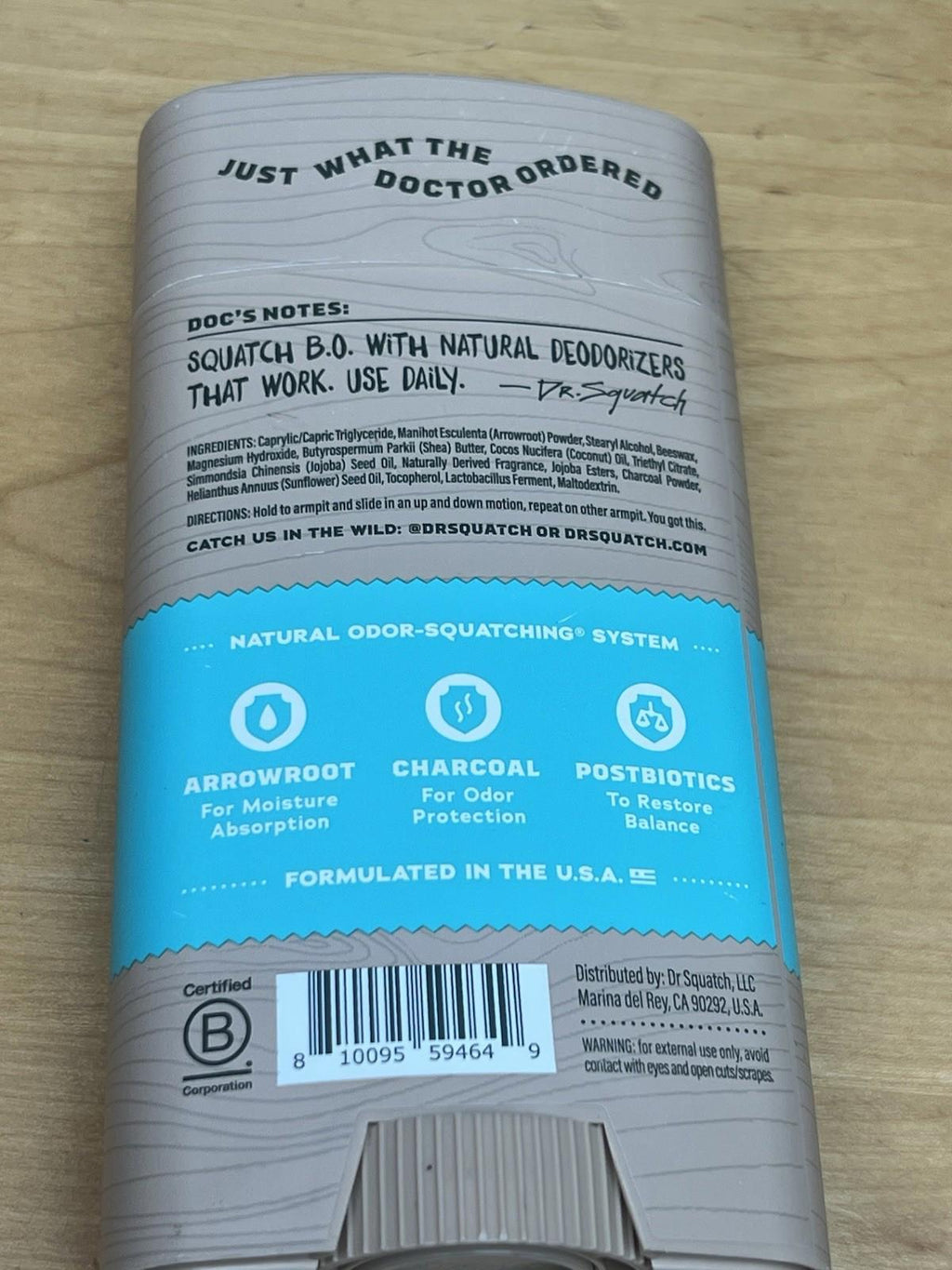 DR. Squatch Coconut Castaway Men's Aluminum Free Deodorant