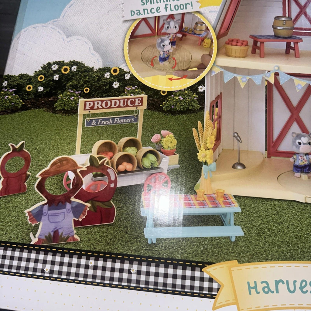 Honey Bee Acres Harvest Festival Playset Barn Over 50 Pieces
