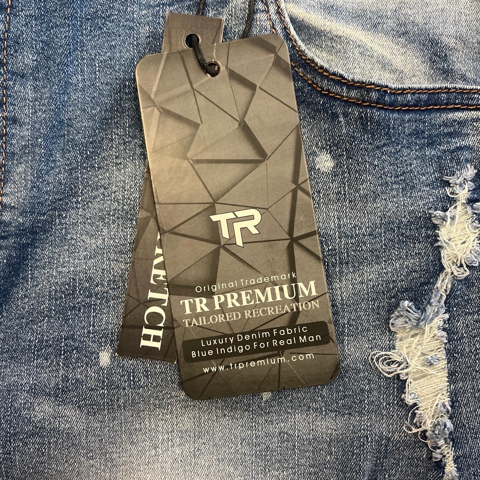 TR Premium Tailored Creation Denim Distress Cargo Shorts 42