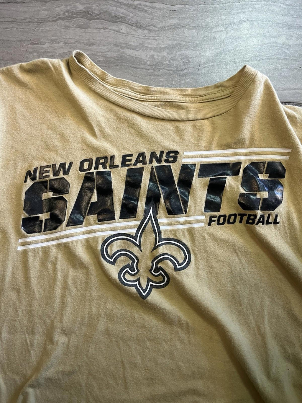 New Orleans Saints Shirt Mens Large Tan NFL Football Team