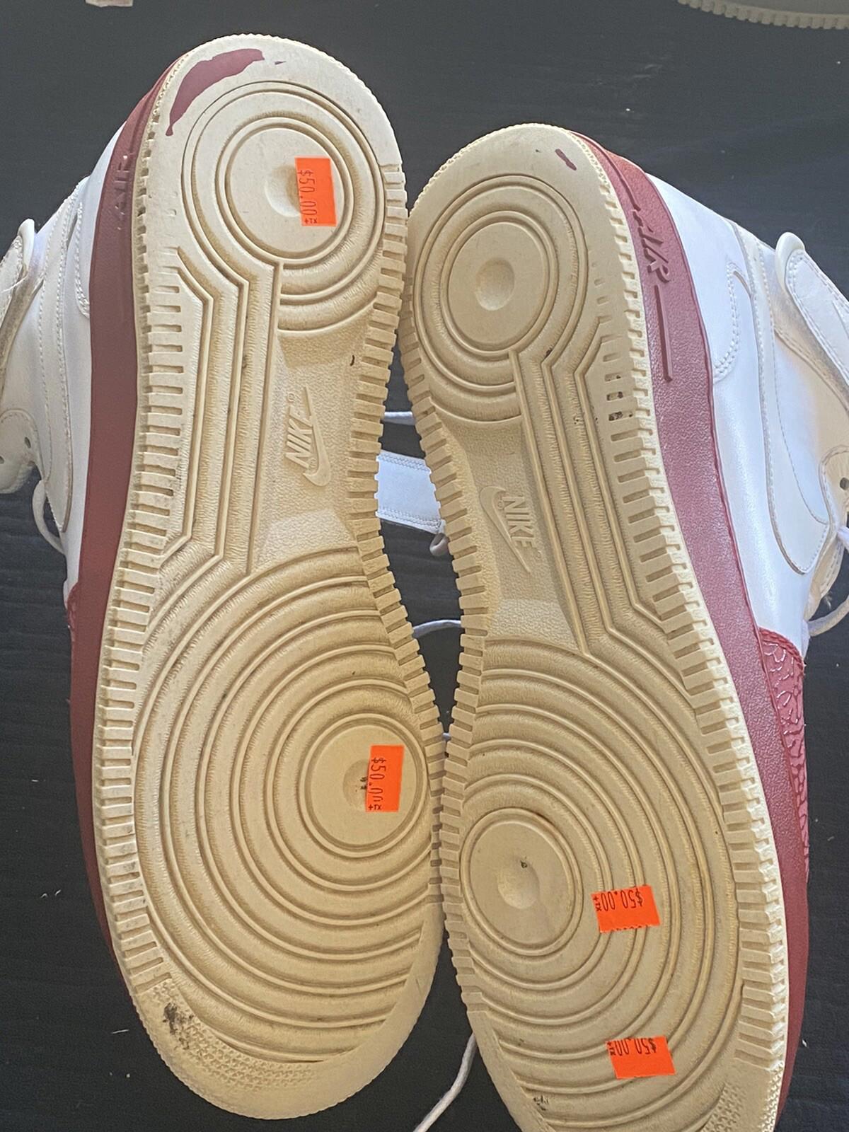 Nike Air Force 1 Mid '07 315123-113 Men White/Red Leather 13
