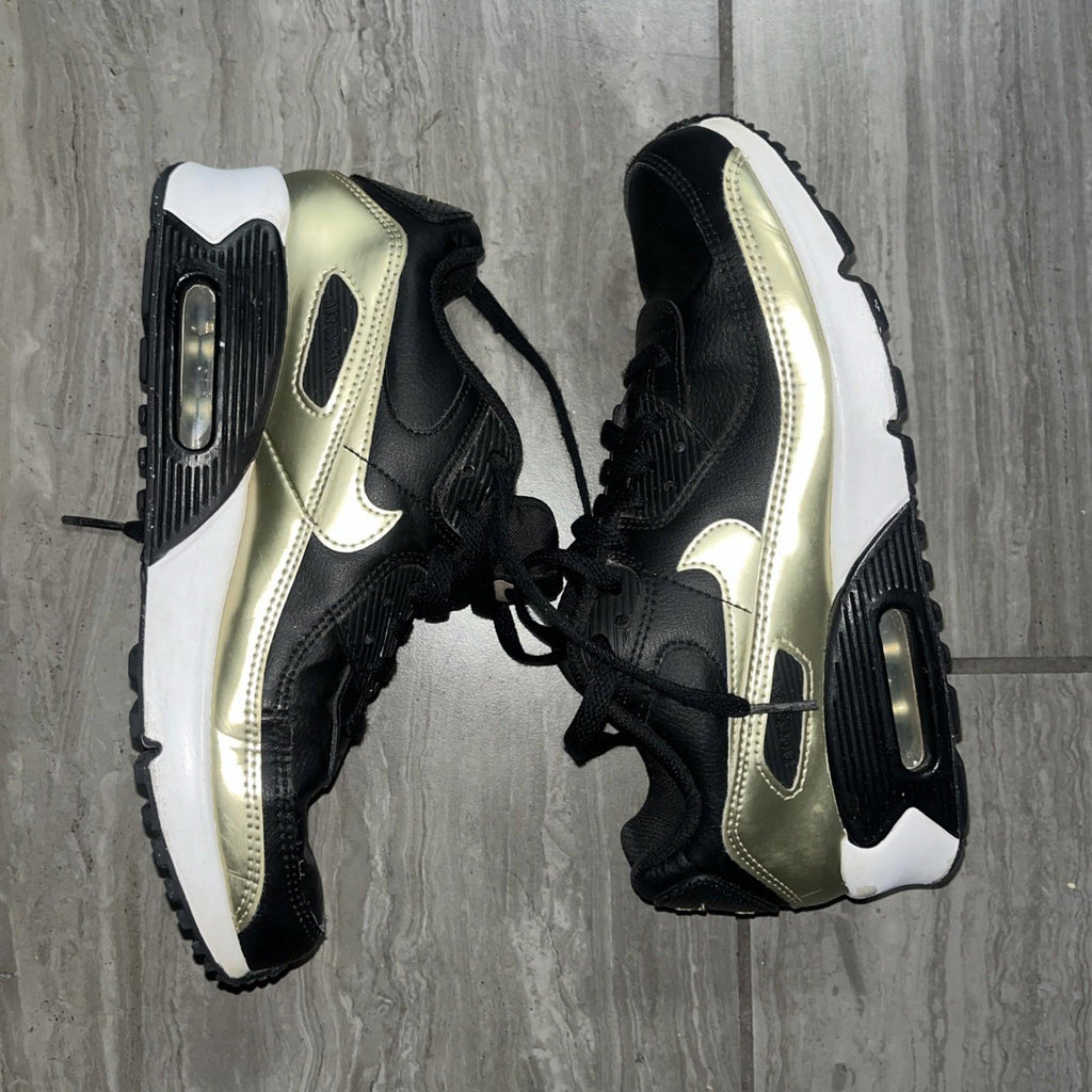 Nike Air Max 90 LTR GS Black Gold CD6864 008- Size 6.5Y w 8