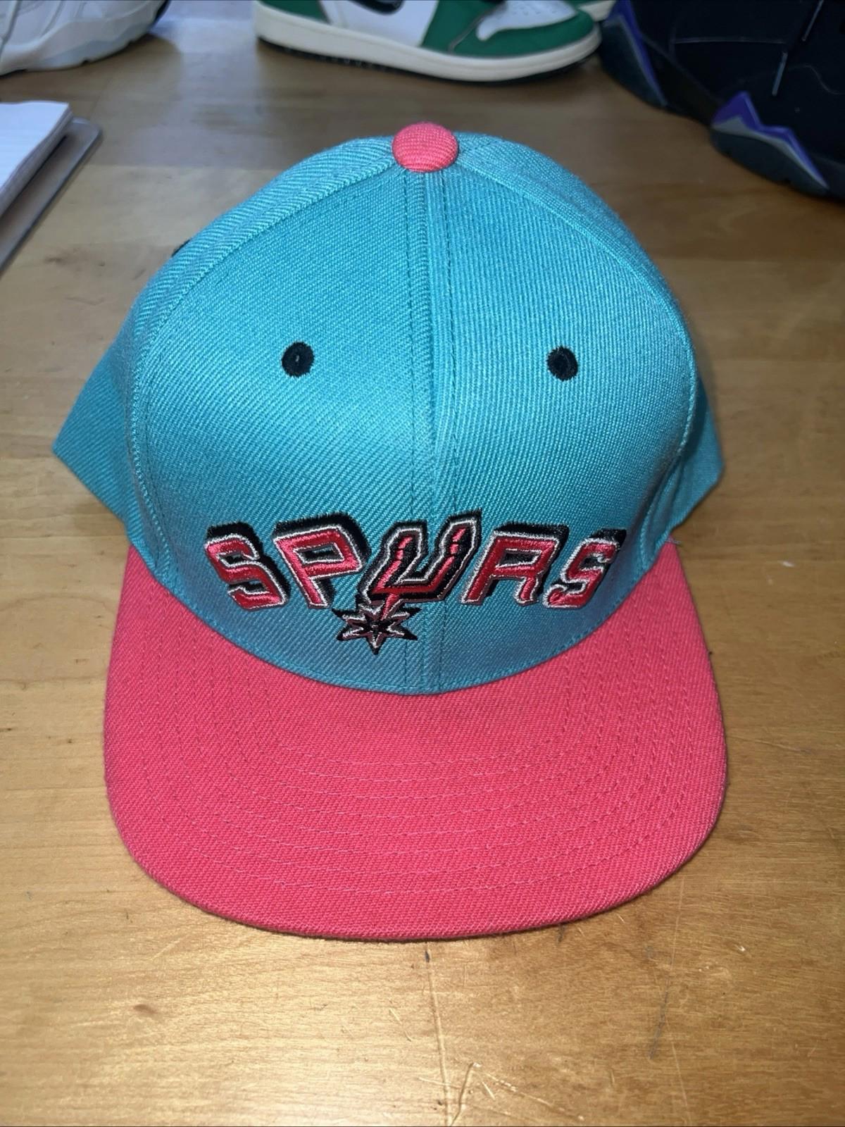 Mitchell Ness San Antonio Spurs Teal Pink Snapback NBA