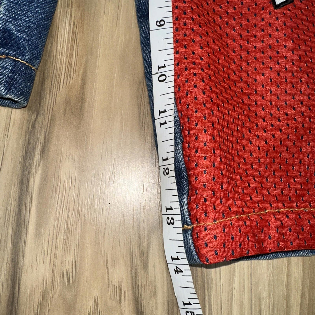 Vintage NBA Miami Heat Shaq Patch Jean Denim Shorts 34 Y2K
