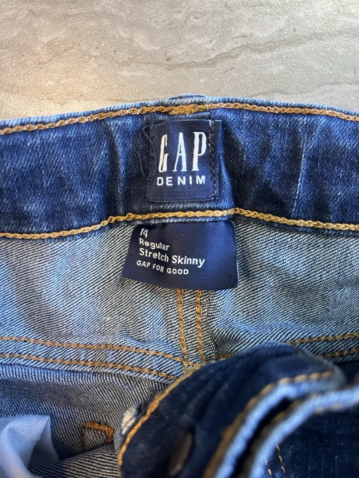 Gap Kids Boys Jeans Size 14 Regular Blue Slim Straight Denim
