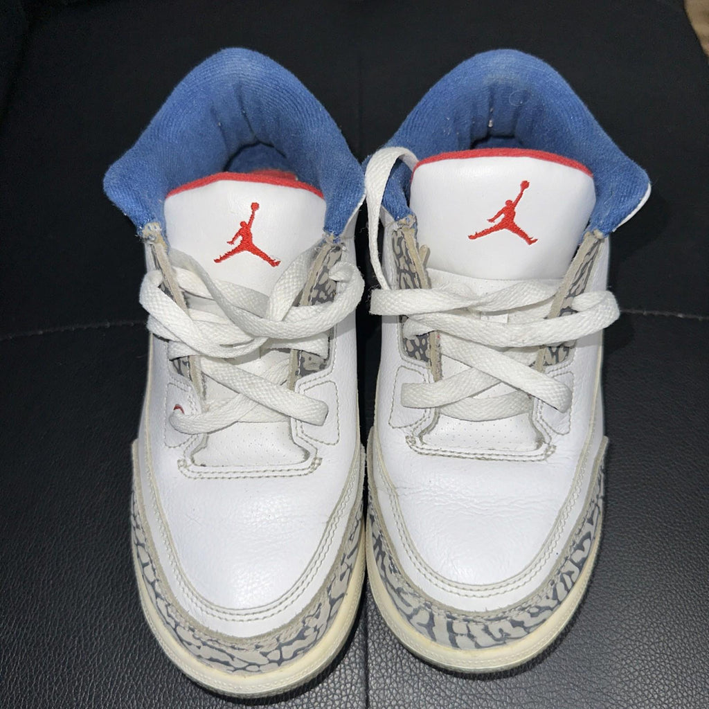 Nike Air Jordan 3 Retro OG White-Fire Red-True Red-Blue 3Y