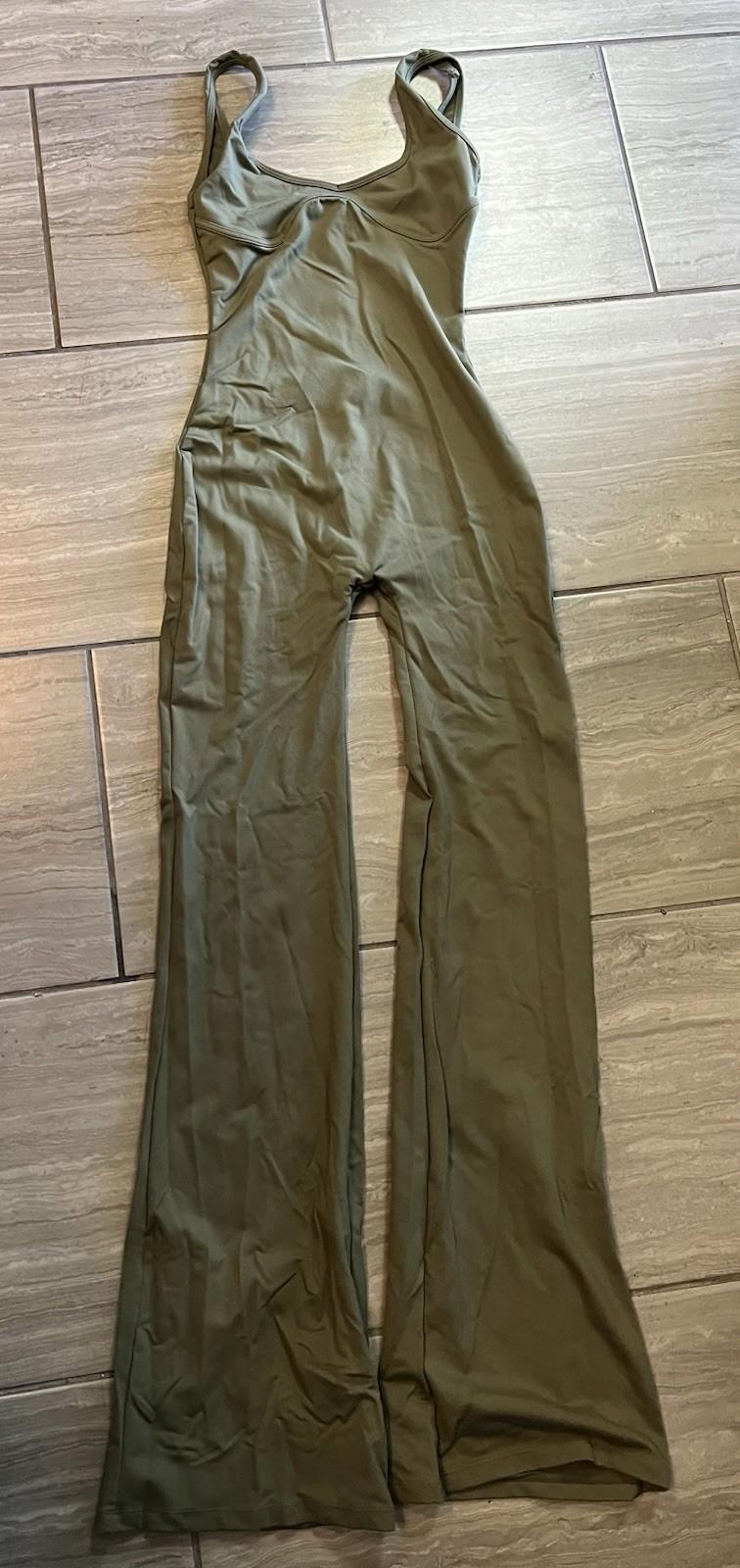 Olive Green Romper Jumpsuit Sleeveless  Size Small