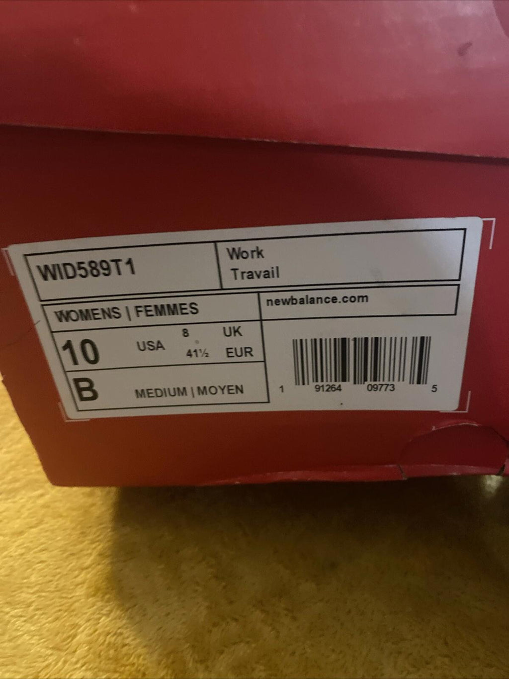 NEW BALANCE WID589T1 WOMEN'S COMPOSITE TOE SAFE GRAY PINK 10
