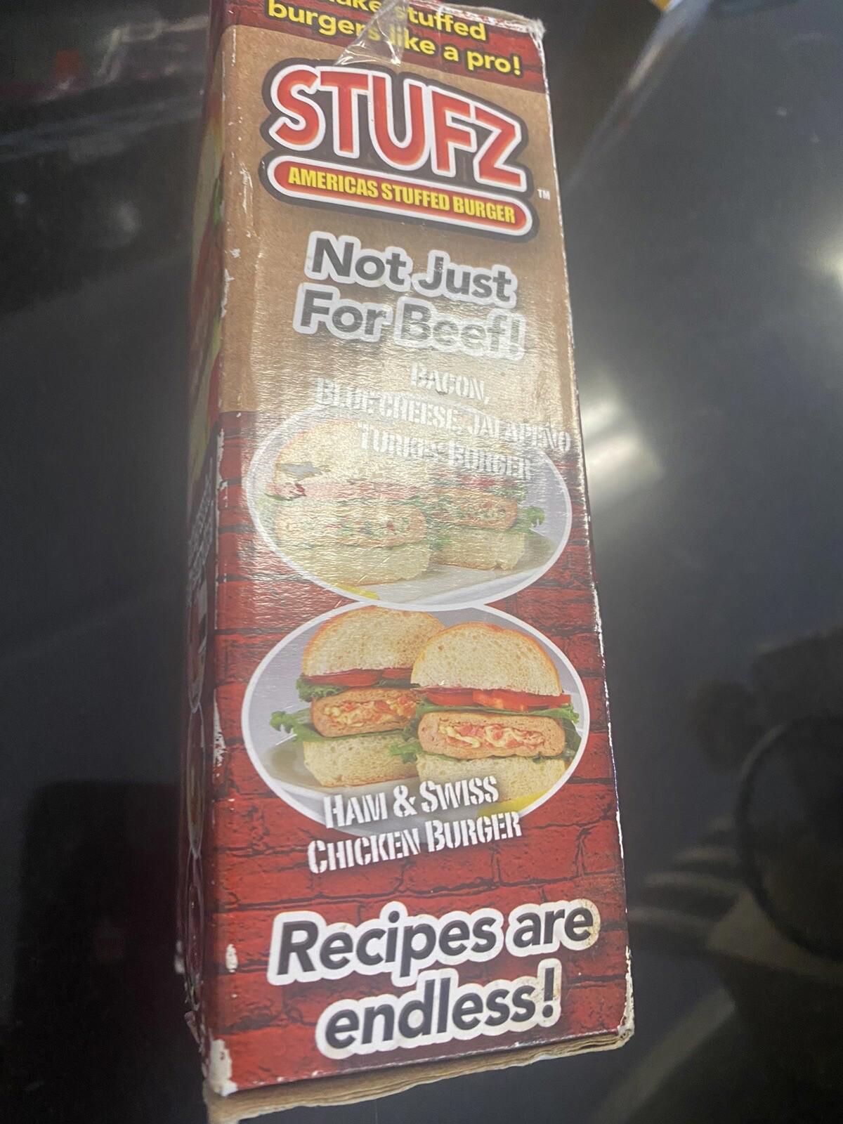 STUFZ Burger Stuffer Hamburger Maker Stuff BBQ As Seen On TV