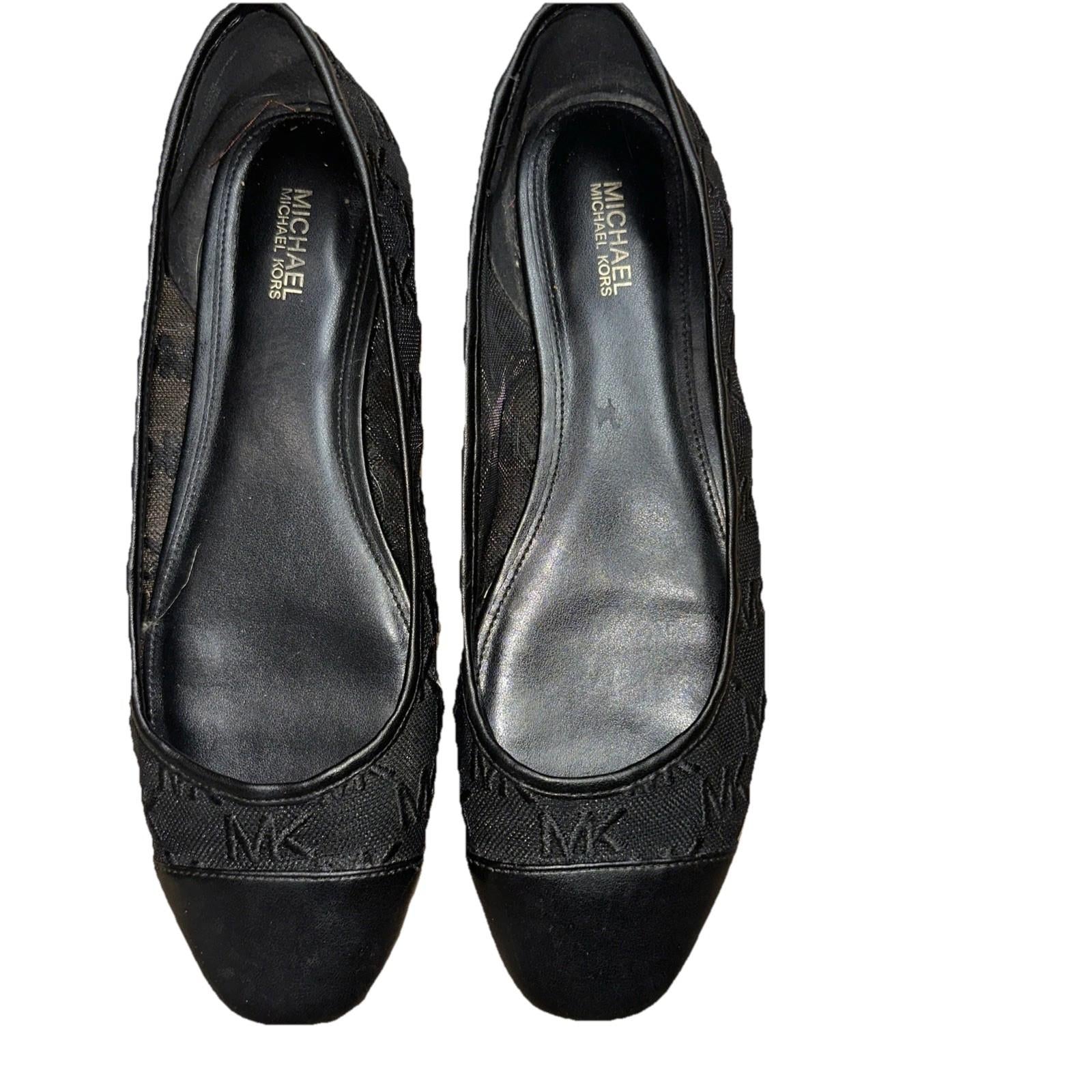 michael kors black lockhart ballet flats size 8.5