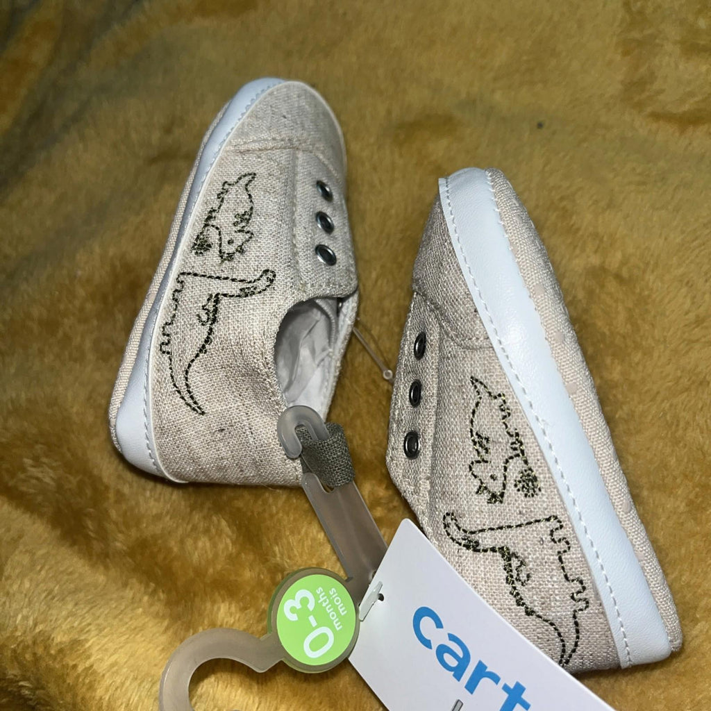 NWT Carter’s Infant Dinosaur Brown Sneaker Tennis Size 6-9M