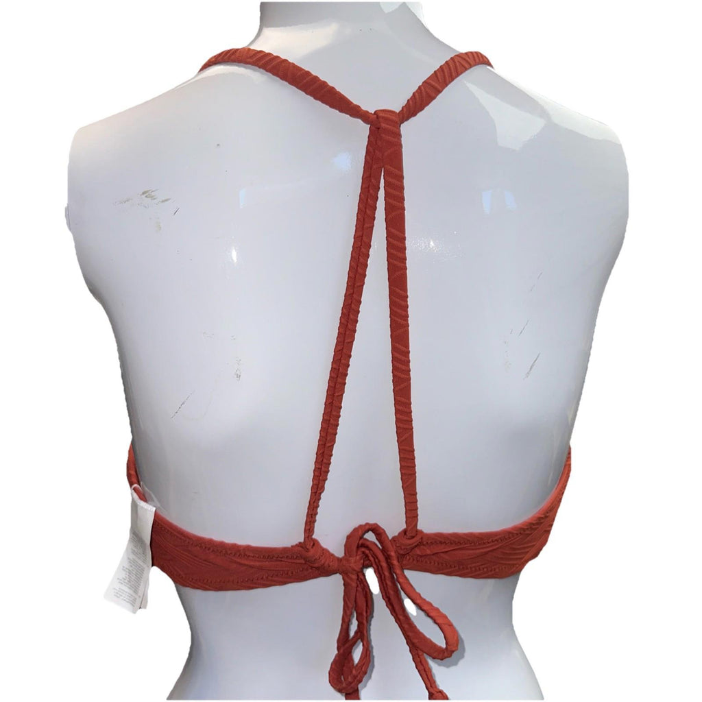 Nwt Cupshe Textured Orange Squares Bikini Top Womens Size L