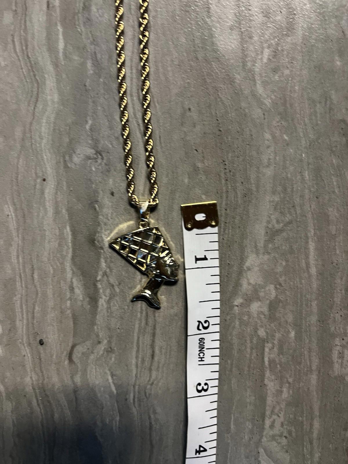 Egyptian Queen Nefertiti Necklace 14k Gold Platted Nefertiti
