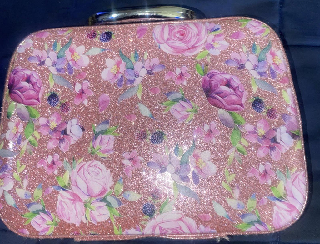 Girls Glitter Unicorn Floral Carrying Case