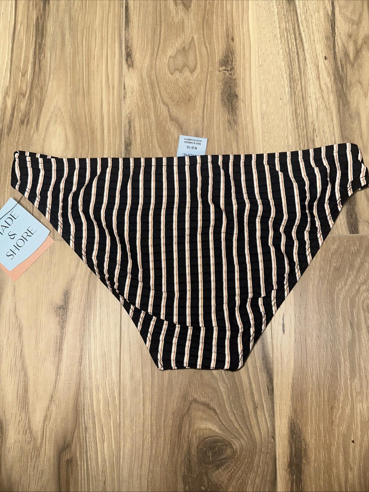 Shade & Shore M 8/10 Ribbed Low Rise Cheeky Bikini Bottom