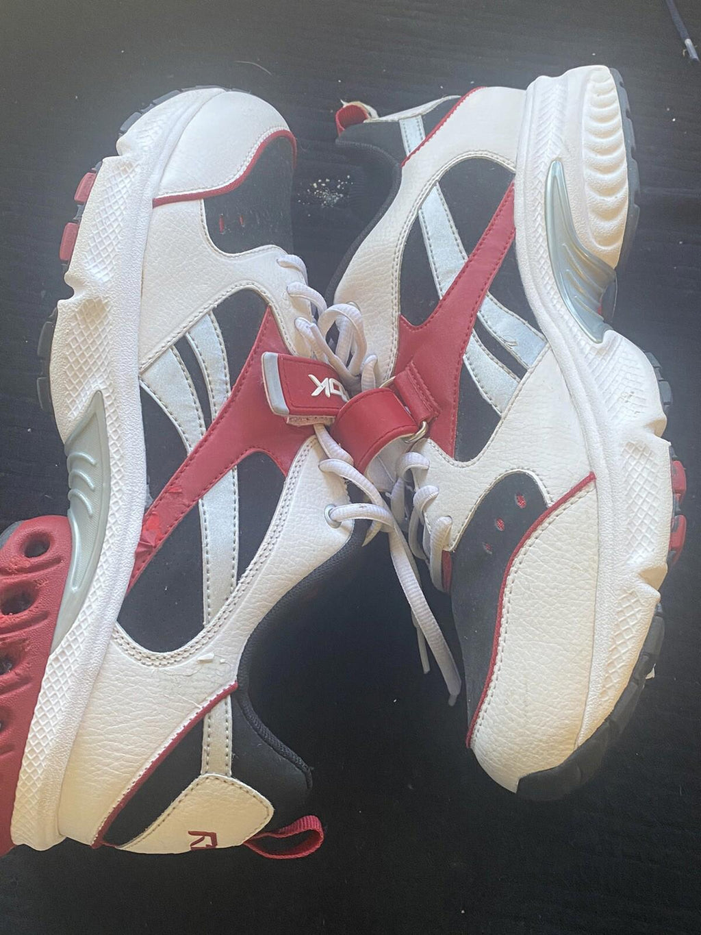 Reebok RB-704 FLU 2-177611 red black white shoes Size 12