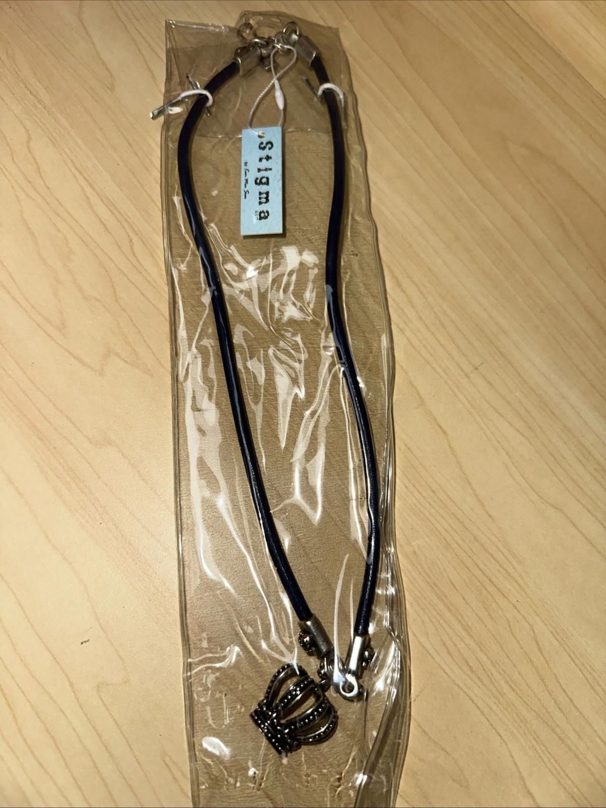 Stigma by Kim Min Sun Necklace With Crown Unisex  Blue Band