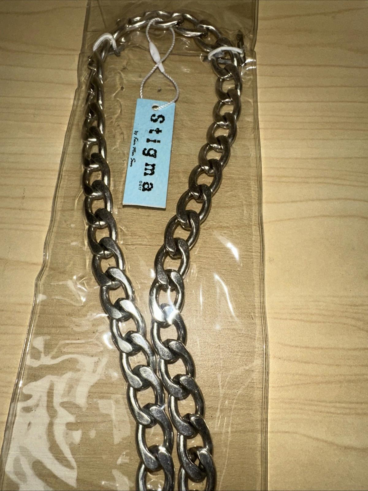 Stigma Silver heavy chain necklace-NWT