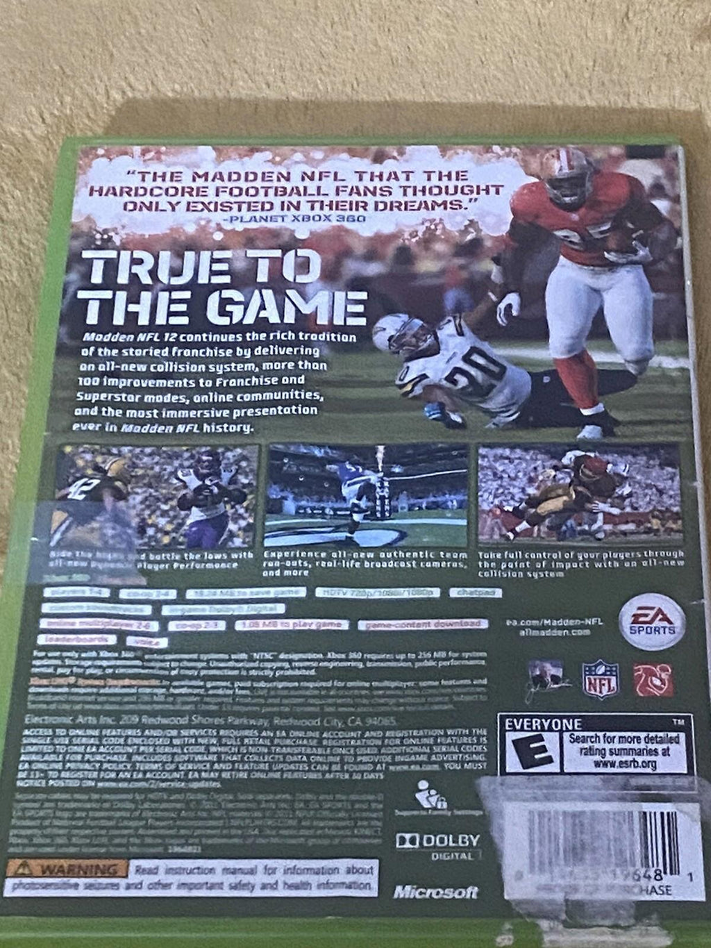 Madden NFL 12 (Microsoft Xbox 360, 2011) Tested